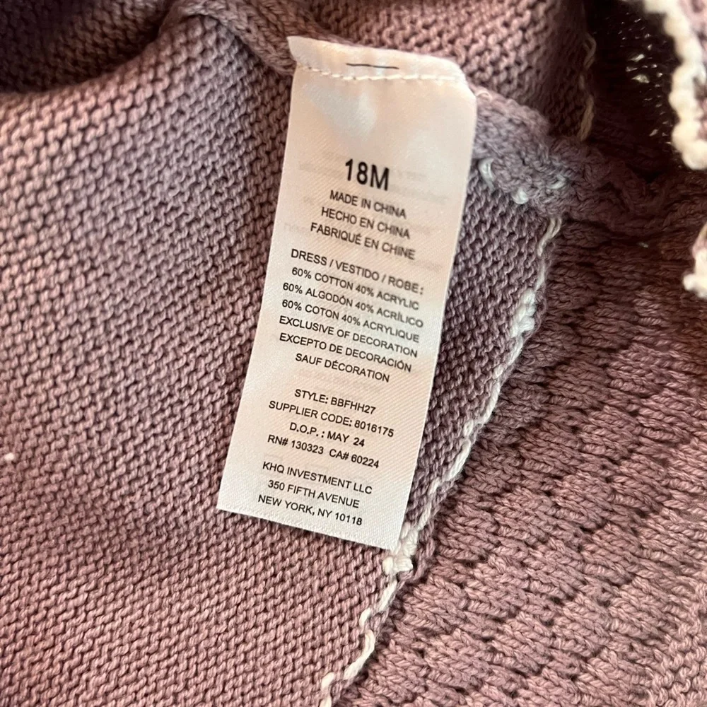 Blueberi Boulevard Lavender Knit Dress with White Accents